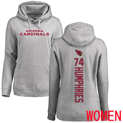 Arizona Cardinals Ash Women D.J. Humphries Backer NFL Football #74 Pullover Hoodie Sweatshirts